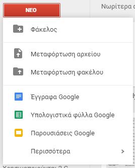 Επιπρόσθετα, χρησιμοποιώντας το κουμπί «ΝΕΟ» μπορούμε να: Β5 Δίκτυα Υπολογιστών και Διαδίκτυο δημιουργήσουμε νέους φακέλους μεταφορτώσουμε στο λογαριασμό μας νέα αρχεία και φακέλους δημιουργήσουμε