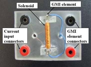 prúdu a) b) GMI prvok Cu cievka amorfný