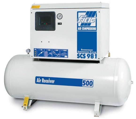 032 KOMPRESORY FIAC FIAC SCS 500-300 Silent 68dB 1693630000 Tichší než skrutkový! kompresor odhlučnený 10 bar 270 l nádoba 450 l/min. 1130 ot/min.