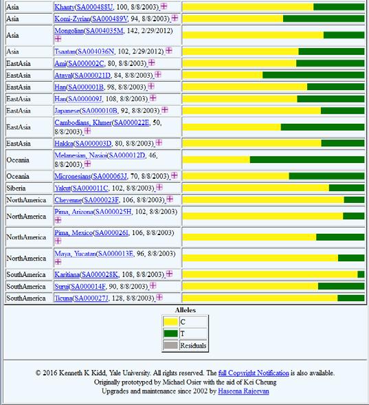 Graphical display of Allele Frequencies for C 2615238_10 18. Ποια αλληλόμορφα έχει αυτό το SNP;. 19. Πόσες γεωγραφικές περιοχές παρουσιάζονται;... 20.