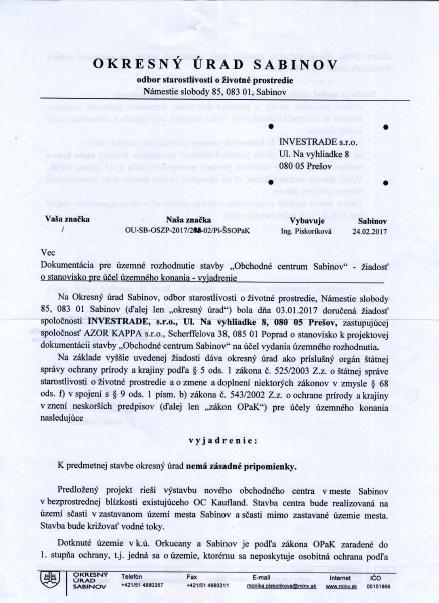 - Okresný úrad Sabinov