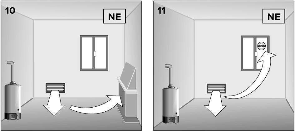 Plocha vetracieho otvoru neposkytuje dostatočný prísun vzduchu pre plynový spotrebič a krb (obráťte sa na dodávateľa krbu).