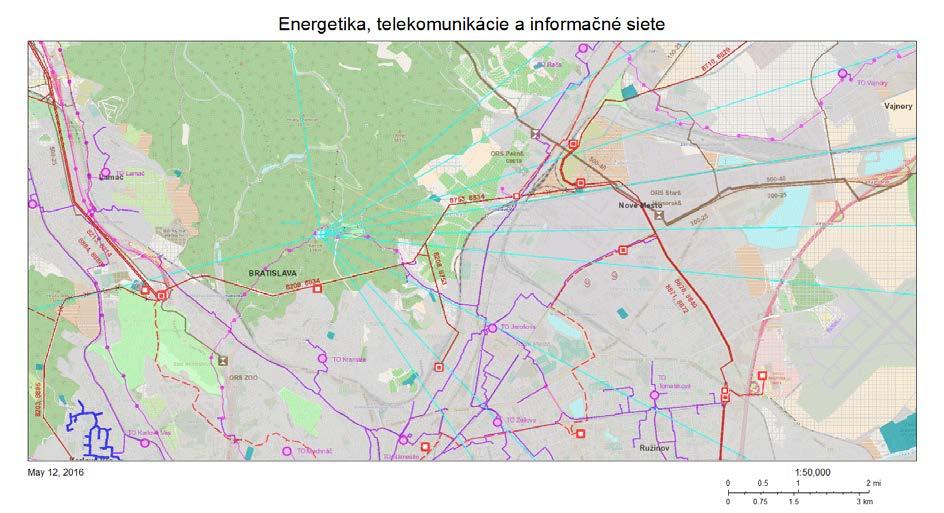 Obrázok 9 Energetika, telekomunikácie a informačné siete v MČ Nové Mesto Zdroj: Územný plán BSK - http://www.region-bsk.sk/uzemny-plan-regionu-bsk.
