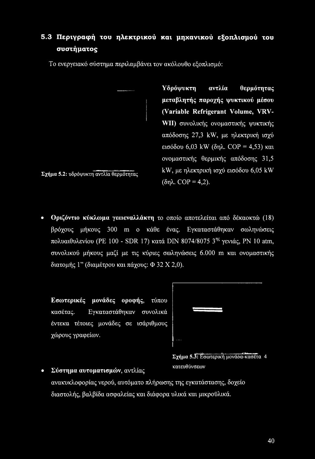 Εγκαταστάθηκαν σωληνώσεις πολυαιθυλενίου (ΡΕ 100 - SDR 17) κατά DIN 8074/8075 3ης γενιάς, ΡΝ 10 atm, συνολικού μήκους μαζί με τις κύριες σωληνώσεις 6.