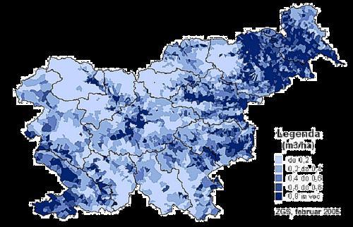 lesa uporabnega v energetske namene za več kot 100 %. Delež gozda v občini je izračunan na podlagi podatkov Zavoda za gozdove o površinah gozda in podatkov Statističnega letopisa RS o površinah občin.