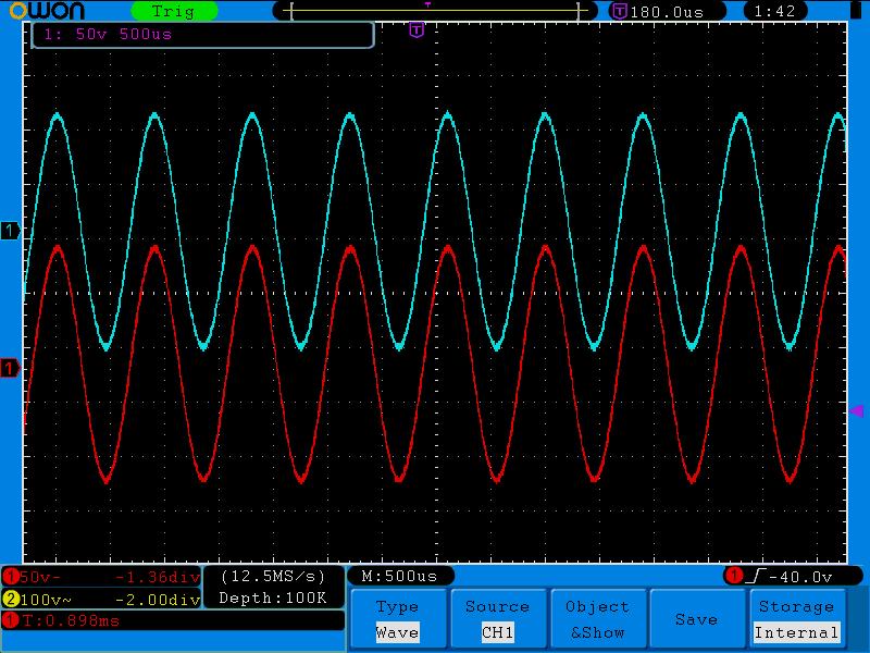 rohu obrazovky. Obrázok 5-35 Uložený tvar vlny Ako nahrávať / Prehrávať prebiehajúce Tvar vlny Funkcia Wave Record vie zaznamenať prebiehajúce priebeh tvaru vlny na vstupe osciloskopu.