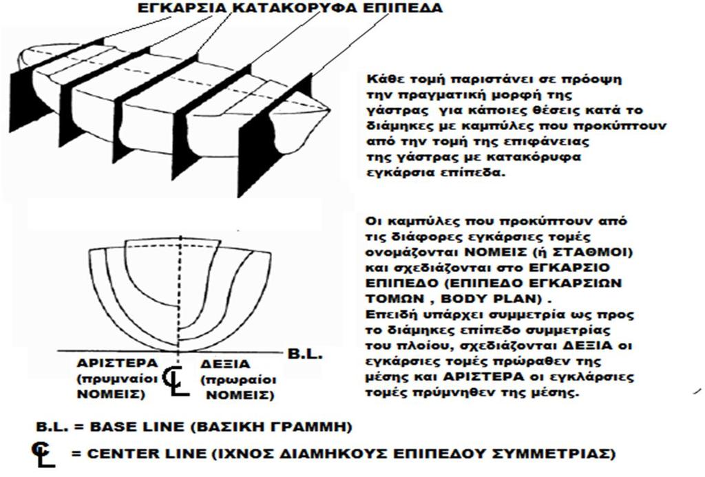 3 η οικογένεια καμπυλών : Αποτελείται από εγκάρσια κατακόρυφα επίπεδα, δηλαδή επίπεδα κάθετα ως προς το επίπεδο συμμετρίας και την επιφάνεια