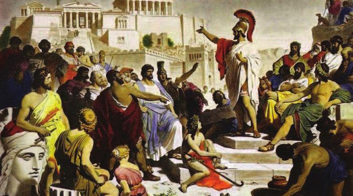Ο Σόλων θέσπισε νόμους δημοκρατικούς, αλλά όχι απόλυτα αφού διαχώριζε τους πολίτες ανάλογα με την οικονομική τους επιφάνεια και στους "θήτες" τους κάτω των διακοσίων μεδίμνων εισόδημα επέτρεπε το