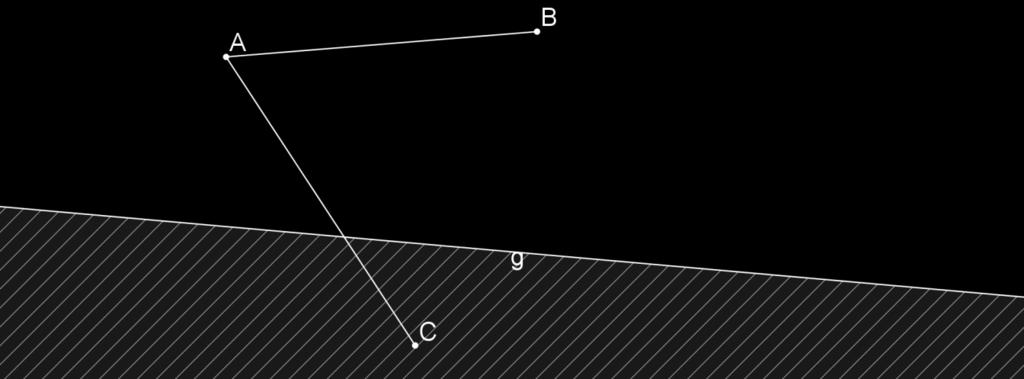 Εικόνα 2.4: Ημιεπίπεδο Παρατήρηση: Ισχύει και μπορεί να αποδειχτεί χρησιμοποιώντας το ΙΙ.4 ότι μία ευθεία χωρίζει ένα επίπεδο σε δύο ημιεπίπεδα. #Ορισμός 2.