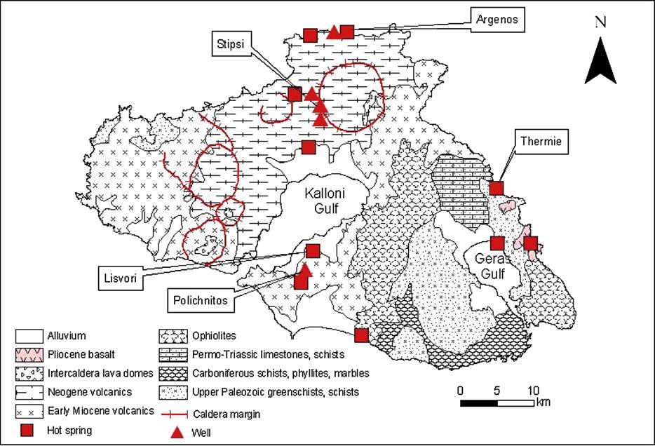 4.8.5 Το νησί της Λέσβου 4.8.5.1 Γεωλογικό υπόβαθρο Η Λέσβος βρίσκεται στο βόρειο-ανατολικό Αιγαίο Πέλαγος και χαρακτηρίζεται κυρίως από Μειοκαινικής ηλικίας ηφαιστειότητα.