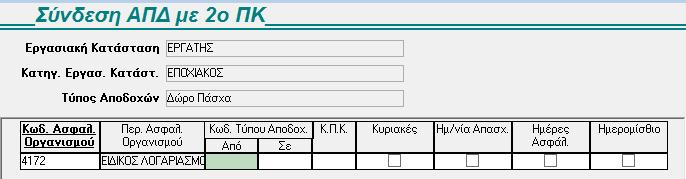 Κατάστασης, Τύπο Αποδοχών για τους ασφαλιστικούς οργανισμούς Ταμείο Πρόνοιας Ξενοδοχοϋπαλλήλων Νέοι, Ταμείο