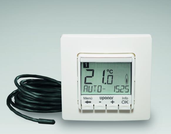 Thermostat T-87IF digitálny programovateľný termostat s podlahovým snímačom s max. istením 10A s možnosťou sledovania nákladov na vykurovanie. Na termostat je možné pripojiť káblové rohože s max.