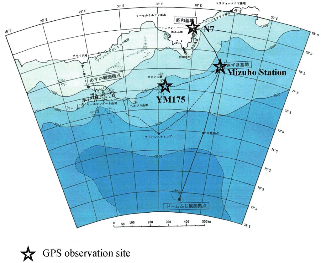 S.+ Tde U ff@ 4g dehij fk6 GPS Fig. +. 3 ῌ + Rab Location of the observation sites. + ` R abn! Coordinates and observation period of each site. Table +.