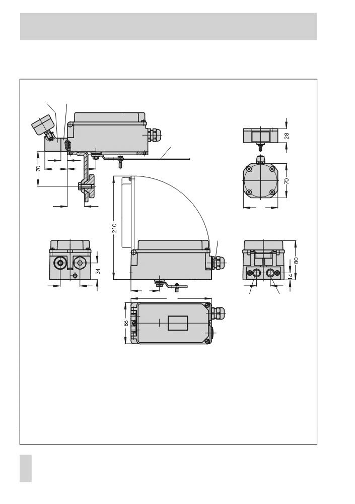 Dimensiuni în mm 16 Dimensiuni în mm Consola manometru sau placă de conectare Montare cf.