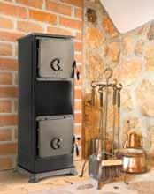 KACHLE MILANO II Menovitý výkon 5 kw, účinnosť 78,2%, vykurovacia schopnosť 48-124 m 3, zadný dymovod 120 mm, praktické thermoveko, palivo drevo, uhlie, rozmery