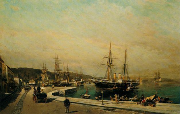 Κ. Βολανάκης Το λιμάνι του Βόλου (1875;). 32,5 εκ.