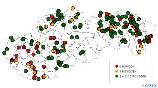 Mapa 2: Alokácia projektov OP ŽP a Environmentálneho fondu (213 216) podľa počtu povodní od 1997 25 Zdroj: Sekcia vôd MŽP SR, Environmentálny fond, OP ŽP Prioritizácia projektov sa v praxi z rôznych