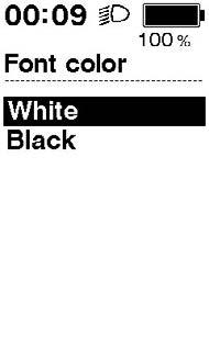 Font color (Χρώμα γραμματοσειράς) <SC-E6010> Το χρώμα της γραμματοσειράς μπορεί να αλλάξει. 1. Πατήστε -Χ ή -Y για να μετακινήσετε τον δρομέα στο στοιχείο που θέλετε να διαμορφώσετε.