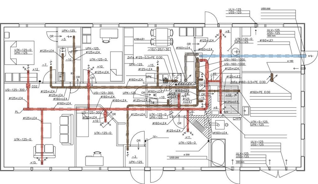 Leiliruumi ventilatsioon Leiliruumi õhukanalite projekteerimisel tuleb arvestada spetsiifiliste temperatuuri piirväärtustega.