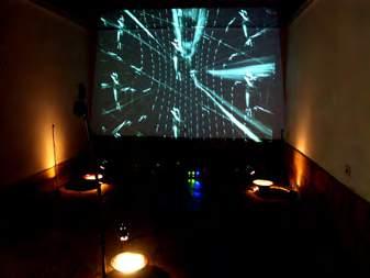 illuminated with lights, with similar stochastic audio engine operating on 4 and 3 channels of audio respectively.