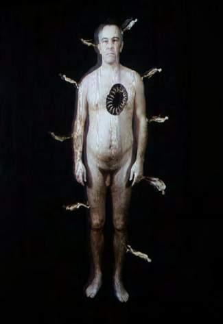 Sequences of photographs of standing naked models were taken based on the aforementioned drawings.