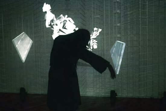 Image 5. Premiere of Polispective at Benaki Museum, Athens, Greece in September 2016, in the course of the [OUT] TOPIAS - Performance and public/outdoor Space exhibition, curated by Thanos Vovolis.