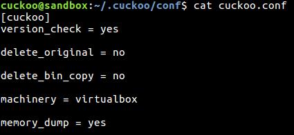 9.2.5Παραμετροποίηση Cuckoo Sandbox Για την ολοκλήρωση της παραμετροποίησης του πειραματικού περιβάλλοντος Cuckοo Sandbox θα χρειαστεί να δηλώσουμε στα configuration files το σύνολο των τεχνικών