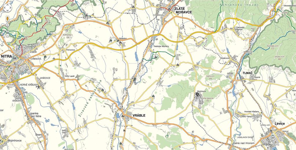 Obr. 2 - Mapa širších súvislostí umiestnenia Skladu vyhoretého paliva Mochovce v území II.