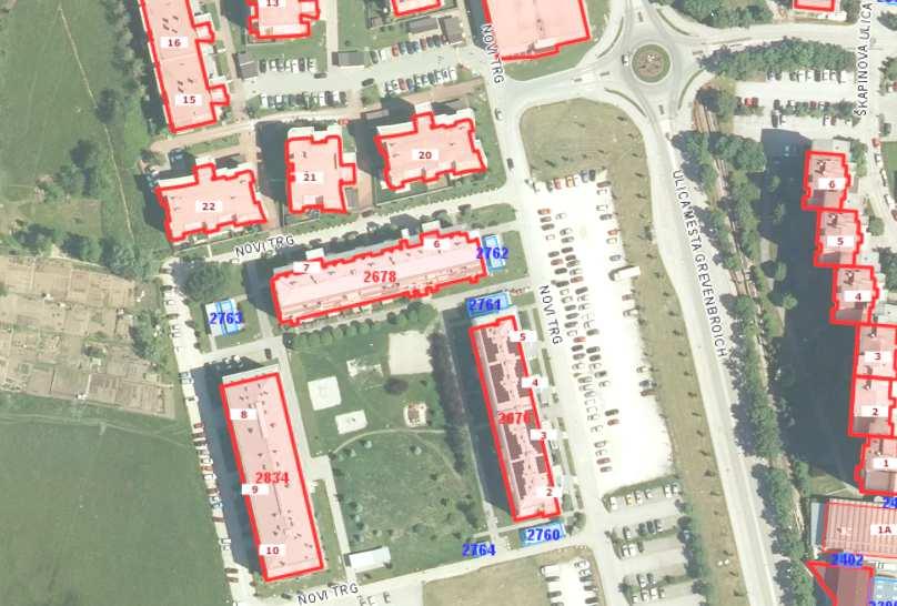 tel.: 03 492 47 80, e-pošta : navor@navor.si. str.: 9 1.0 OPIS OBJEKTA: SPLOŠNO Objekt Novi trg 6 in 7 leži na parceli št. 563/22 k.o. Ostrožno 1075 (stavba 2678).