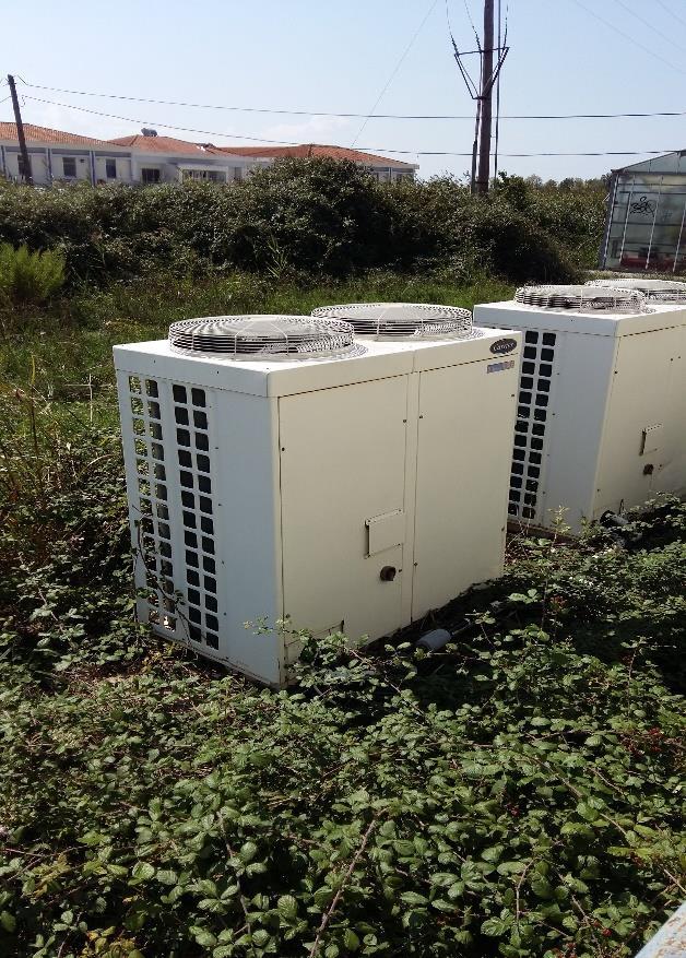 3. ΣΥΝΤΗΡΗΣΗ ΜΟΝΑΔΑΣ VRF (ΜΕΣΑ ΕΞΩ) Το VRF (2 εξωτερικών μονάδων όπως φαίνεται στην παραπάνω εικόνα) συνδέεται με 6 εσωτερικές μονάδες που κλιματίζουν από ψηλά το χώρο του αναγνωστηρίου στο κτίριο