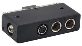 XLR-5pin male output (2 auxiliary audio output from push to talk function) - 1 Hirose