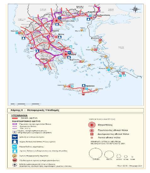 Συγκοινωνιακές Υποδομές στην Ελλάδα 42.000 km υπεραστικό οδικό δίκτυο 2.