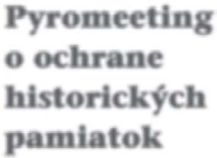 V rámci doplnkového programu sa súbežne s veľtrhom uskutočnila tohto roku aj medzinárodná konferencia Pyromeeting so zameraním na problematiku požiarnej ochrany historických pamiatok.