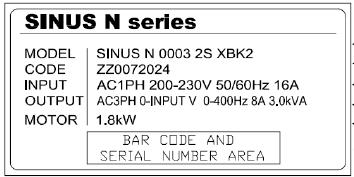 Osnovne informacije i predostrožnosti Važne napomene Tablica uređaja Tumačenje oznake tipa uređaja SINUS M 2S Motor *kw Ulazni napon.4 2S 2.75. 2S 3.5.8 2S 5 2.