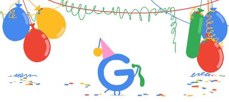 18α γενέθλια της Google Πότε είναι τα γενέθλια της Google? Η Google έχει γιορτάσει γενέθλια στις 8,7,26 Σεπτεμβρίου, από το 2006 ωστόσο οριστικοποιήθηκε ως γενέθλια ημέρα η 27 η Σεπτεμβρίου.