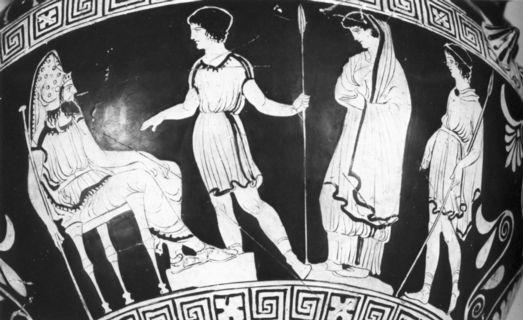 Antigone before Creon Lucanic vase, Southern Italy, 4th cent.