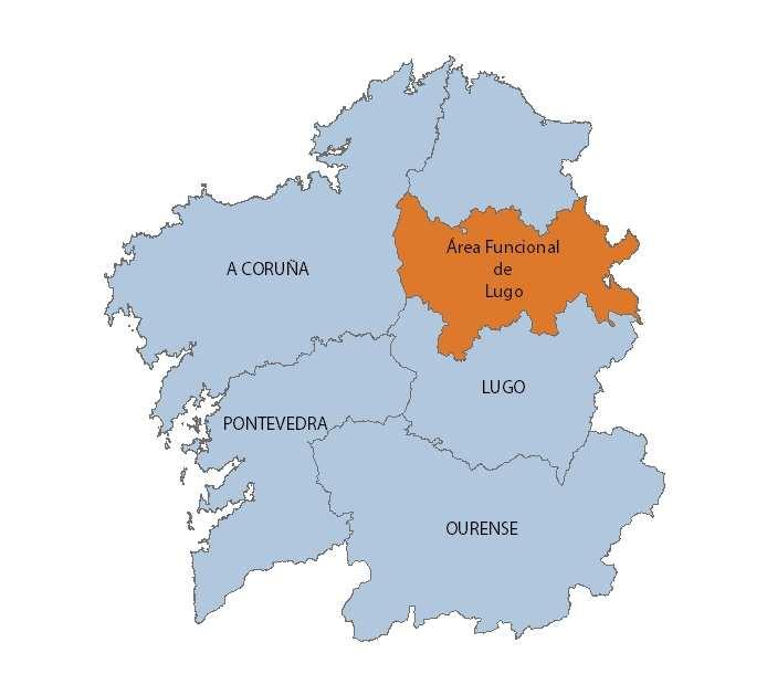 3.1 Modelo Territorial 3.1.1 A estruturación do territorio A área funcional de Lugo está composta por 19 concellos, ocupando unha extensión total de 3.