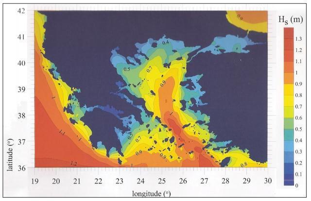 Εικόνα με το σημαντικό ύψος κύματος Κορινθιακού Κόλπου σύμφωνα με την ΕΜΥ (Πηγή: http://www.