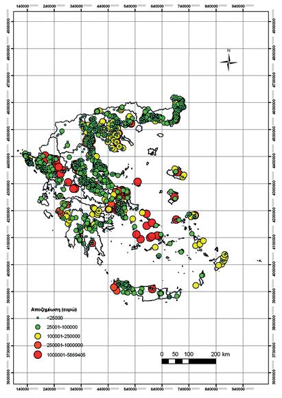 Εικόνα 4.3.3 Κατηγορίες ανά Έκταση Πλημμύρας Εικόνα 4.3.4 Κατηγορίες ανά Ύψος Αποζημίωσης Εικόνα 4.