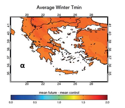 Στον ακόλουθο πίνακα παρουσιάζονται τα αποτελέσματα για τις μεταβολές των δεικτών που σχετίζονται με την αύξηση της θερμοκρασίας, κατά τη θερμή περίοδο του έτους. Εικόνα 1.4.