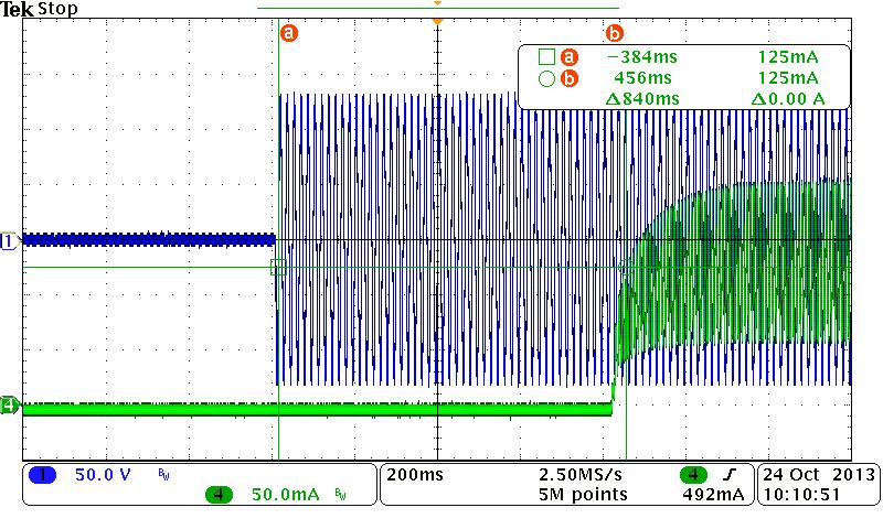 3.3. Turn On Delay Time Input Turn on delay Time 90Vac Table 8 Turn On Delay Time 840ms Fig.