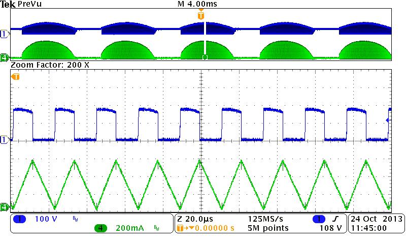 CH4: I  13 Drain & I L waveforms @ 115Vac/60Hz CH1: