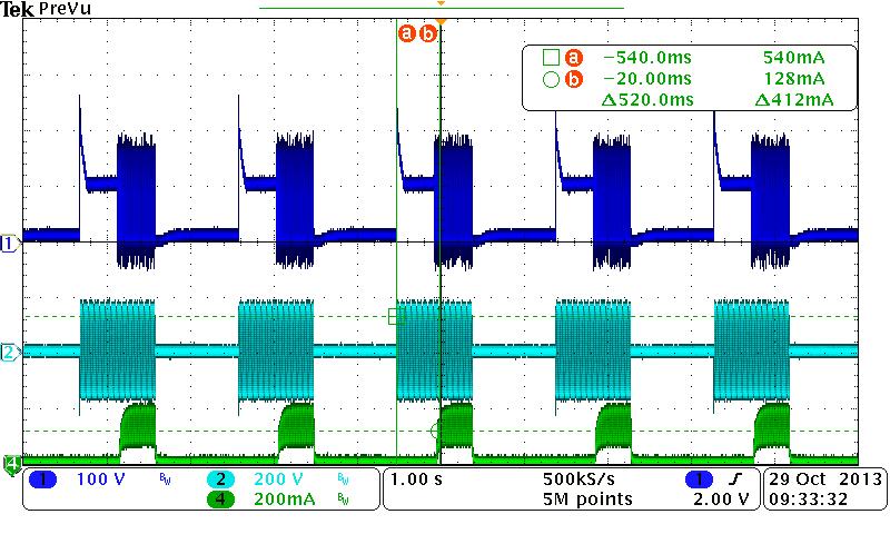 3.7. AC On/Off Test NA NA Input Voltage 115VAC/60Hz 230VAC/60Hz Turn on delay 520ms 190ms Table