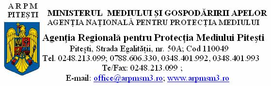 AUTORIZATIE INTEGRATA DE MEDIU Nr. 24 din 15.03.2006 Ca urmare a cererii adresate de S.C PIC ROMANIA S.R.L, cu sediul in Bucuresti, Str. Oslo, nr.12, sector1, Judetul Ilfov, inregistrata la A.R.P.M. Pitesti cu Nr.