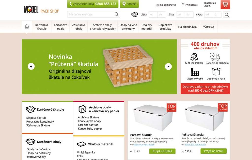 Nakupovať môžete 24 hodín denne e-shop Všetky naše výrobky si môžete objednať online Tovar si vyberiete ľahko, iba kliknutím na vami zvolený produkt Možnosť platby a doručenia podľa vašich