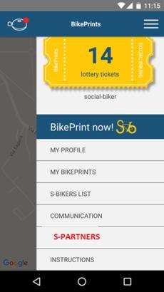 Εικόνα 3: Εργαλείο αναζήτησης Social Biking συνεργάτη Κατά τη διάρκεια της περιόδου αναζήτησης S-bikers, οι S-bikers μπορούν να στείλουν όσες προσκλήσεις επιθυμούν ή και να αλλάξουν συνεταίρους.