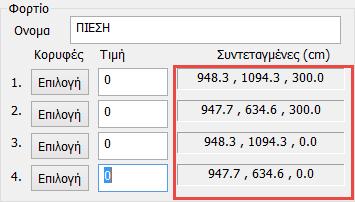 Με οποιαδήποτε 3 σημεία εκ των οποίων τα δύο πρώτα ορίζουν μια ευθεία όπου θα εφαρμοστεί η μία τιμή του φορτίου και το τρίτο σημείο το υψόμετρο όπου θα εφαρμοστεί η άλλη τιμή.