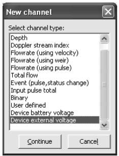 V tomto príklade bude kanál nazvaný Vodivosť Conductivity vypočítaný používajúc sensor pripojený k vstupno/výstupnému modulu@2- I/O Module@2 na napäťovom vstupe#1- Voltage input#3.