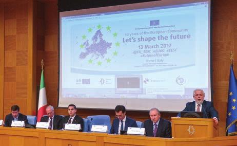 στη Ρώμη για την εξηκοστή επέτειο της υπογραφής των ιδρυτικών Συνθηκών της Ρώμης στις 25 Μαρτίου 1957. Η Ε.