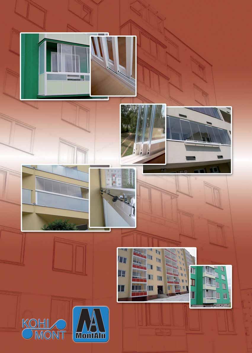 Slovenské balkónové systémy zasklenia Rámový systém Štandard Systém sa skladá z rámu a výplne, sú na 2, 3 a 4- radových koľajnicových systémoch, pohyblivé v oboch smeroch.